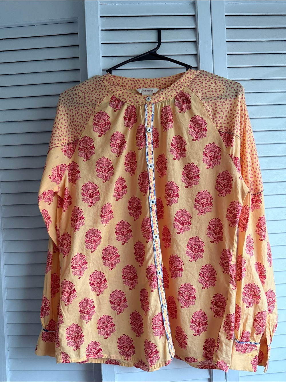 Sundance Yellow Tunic with Pink Floral Motif